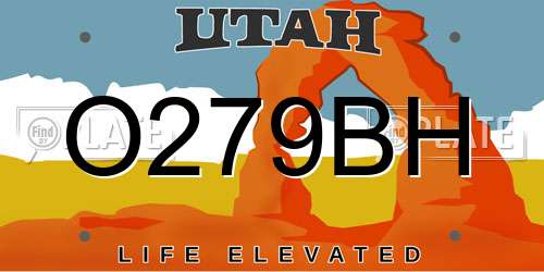 O279BH Utah License Plate