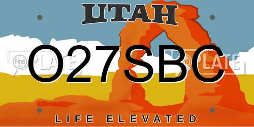O27SBC Utah License Plate