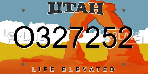 O327252 Utah License Plate