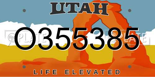 O355385 Utah License Plate