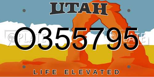 O355795 Utah License Plate