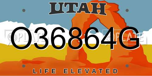 O36864G Utah License Plate