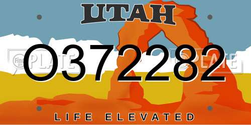 O372282 Utah License Plate