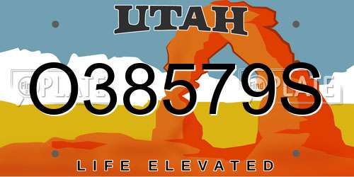 O38579S Utah License Plate