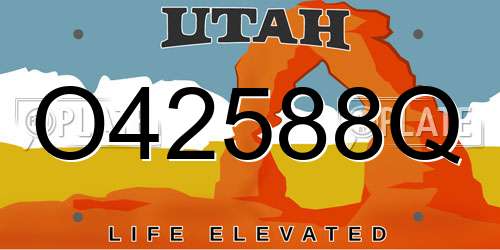 O42588Q Utah License Plate