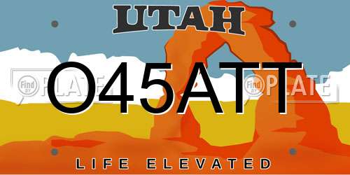O45ATT Utah License Plate