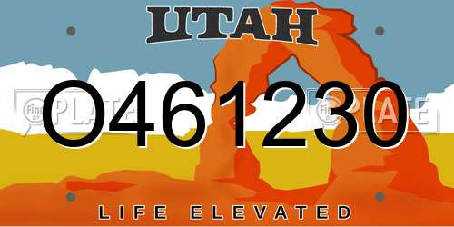O461230 Utah License Plate
