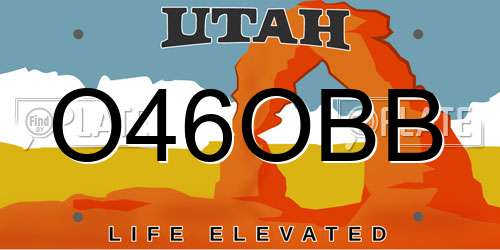 O46OBB Utah License Plate