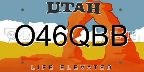 O46QBB Utah License Plate
