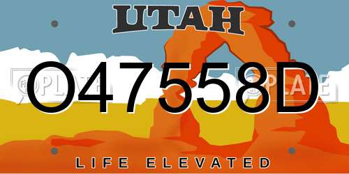 O47558D Utah License Plate