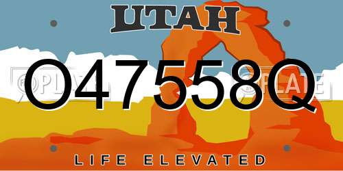 O47558Q Utah License Plate