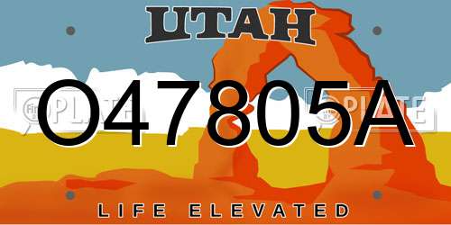 O47805A Utah License Plate