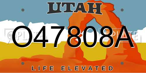 O47808A Utah License Plate