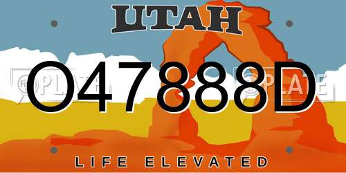 O47888D Utah License Plate