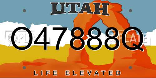 O47888Q Utah License Plate