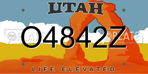 O4842Z Utah License Plate
