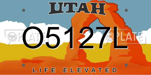O5127L Utah License Plate