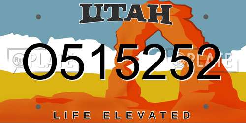 O515252 Utah License Plate