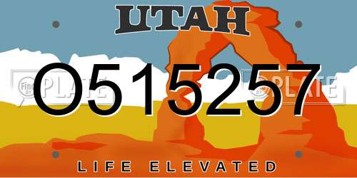 O515257 Utah License Plate