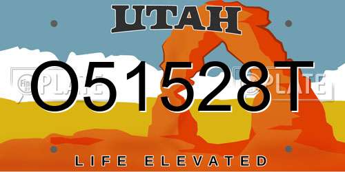 O51528T Utah License Plate