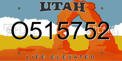 O515752 Utah License Plate