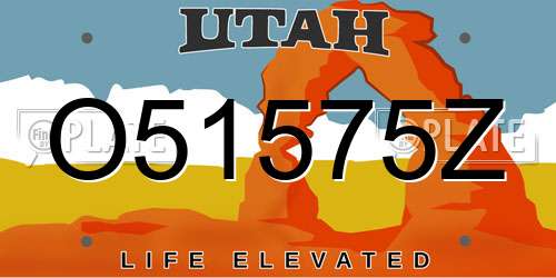 O51575Z Utah License Plate