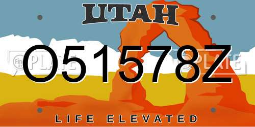 O51578Z Utah License Plate