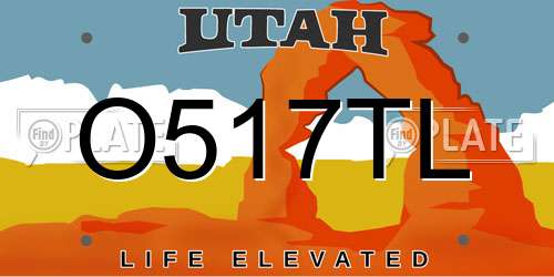 O517TL Utah License Plate