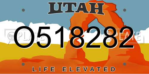 O518282 Utah License Plate