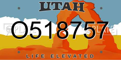 O518757 Utah License Plate