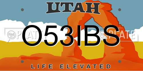 O53IBS Utah License Plate