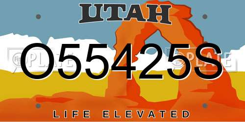 O55425S Utah License Plate