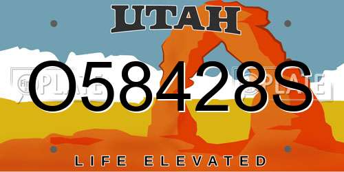 O58428S Utah License Plate