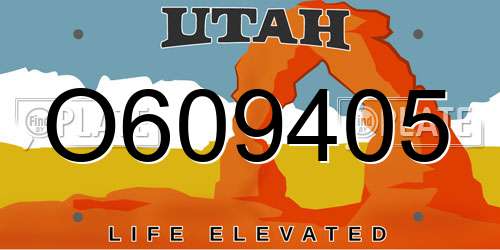 O609405 Utah License Plate