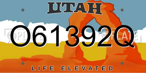 O61392Q Utah License Plate