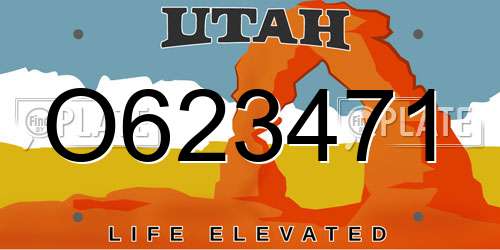O623471 Utah License Plate