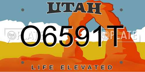 O6591T Utah License Plate