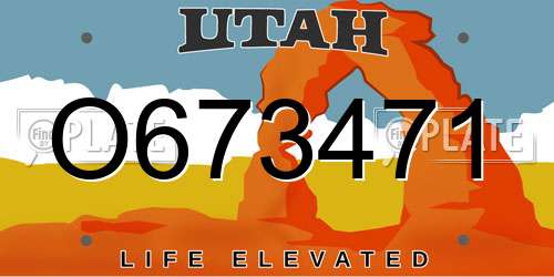 O673471 Utah License Plate