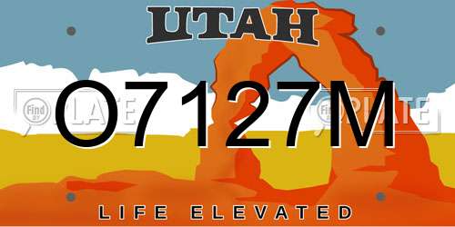 O7127M Utah License Plate