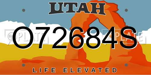O72684S Utah License Plate