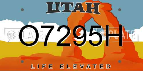 O7295H Utah License Plate