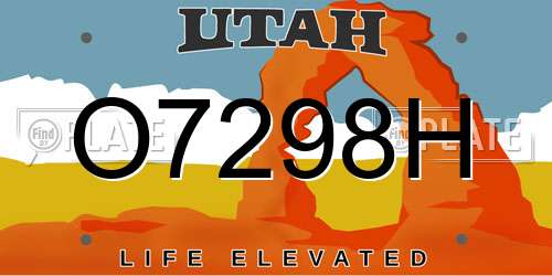 O7298H Utah License Plate