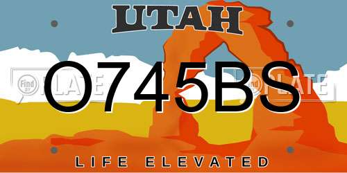 O745BS Utah License Plate