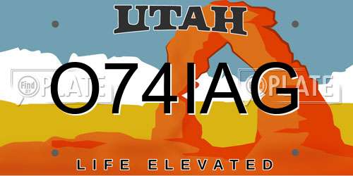 O74IAG Utah License Plate