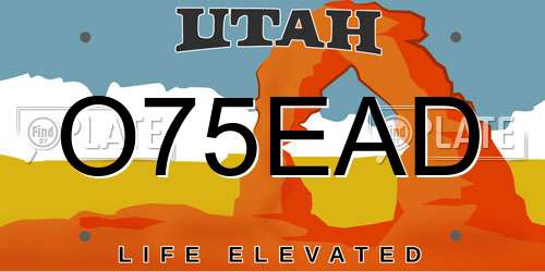 O75EAD Utah License Plate
