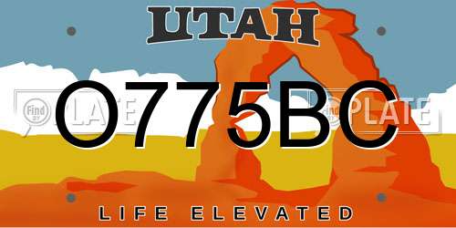 O775BC Utah License Plate
