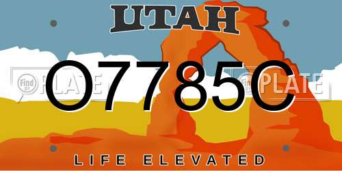 O7785C Utah License Plate