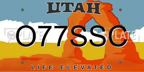 O77SSC Utah License Plate