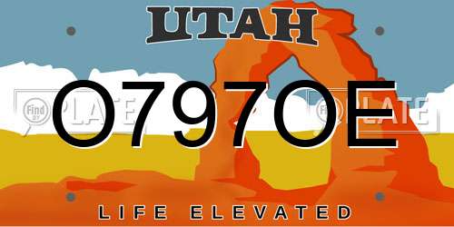 O797OE Utah License Plate