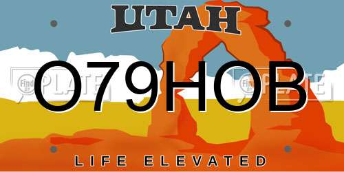 O79HOB Utah License Plate
